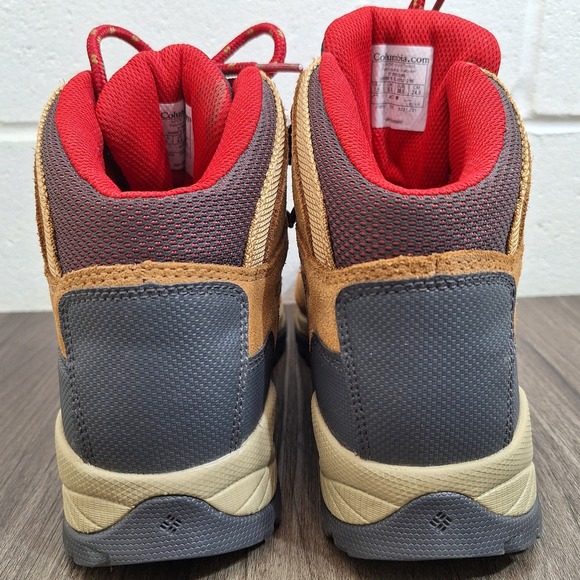 Columbia Newton Ridge Plus Waterproof Hiking Boots Tan Red Womens 7.5 BL1552-286 - Picture 4 of 10